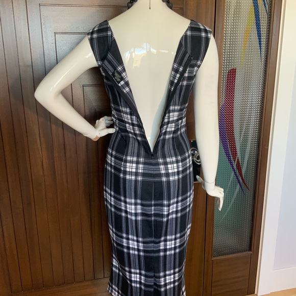 ROCK STEADY Dress, 50's Bodycon, on/off shoulder, Sz L - Picture 8 of 13